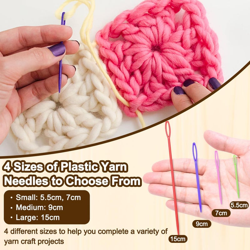 ManTangSun 50 Count 7cm(2-3/4 inch) Plastic Yarn Needles for Kids, Large Eye Sewing Crochet Needle for Yarn Amigurimi Darning Tapestry Plastic Canvas Needle DIY Sewing Needles Crafts, Assorted Colors - Image 3